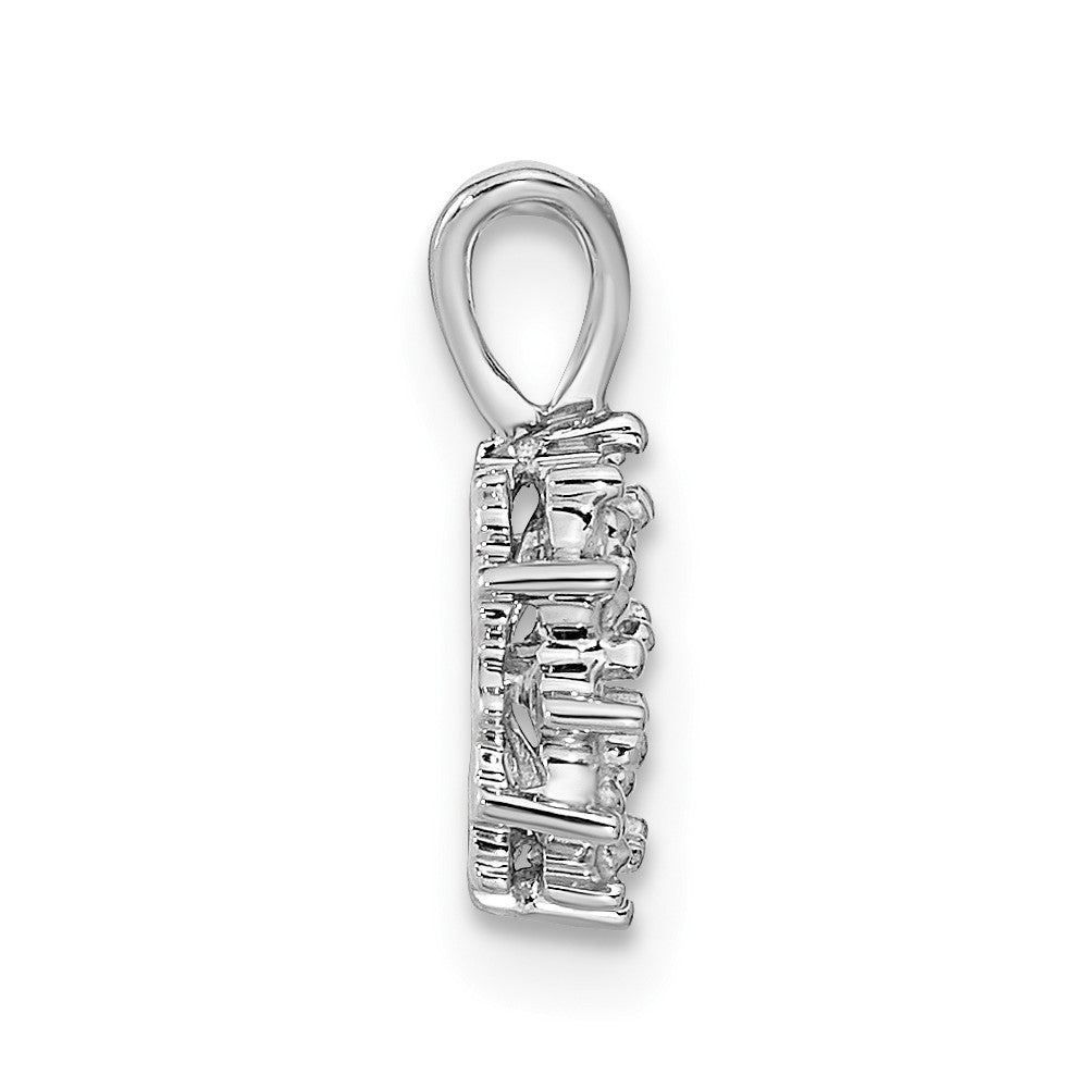 14k White Gold Round Freshwater Cultured Pearl VS Diamond Pendant