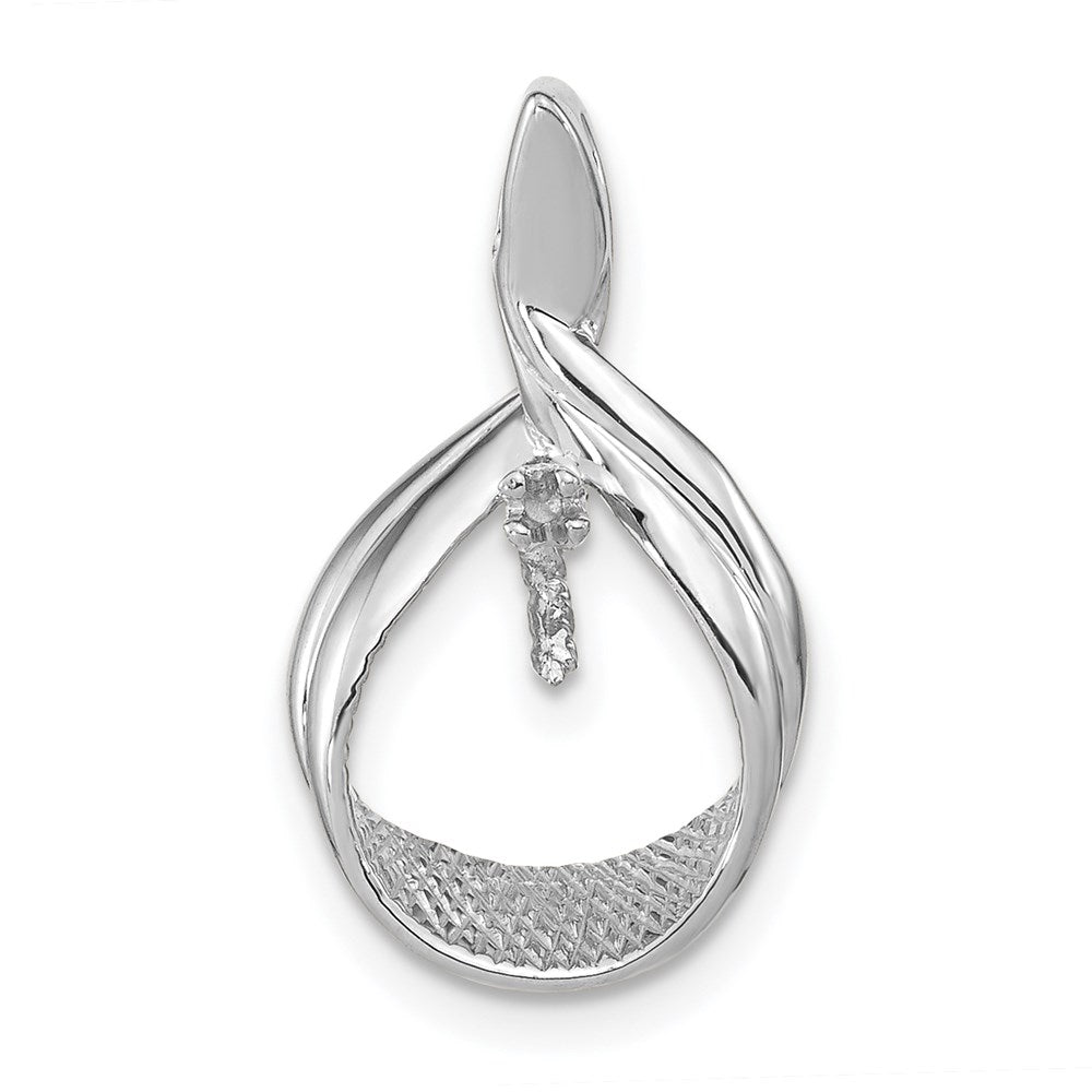 14k White Gold White Round Freshwater Cultured Pearl A Diamond Pendant