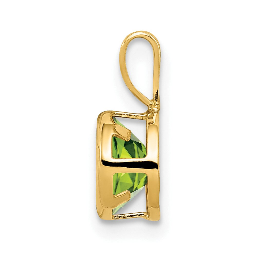 14k Round Peridot Bezel Pendant