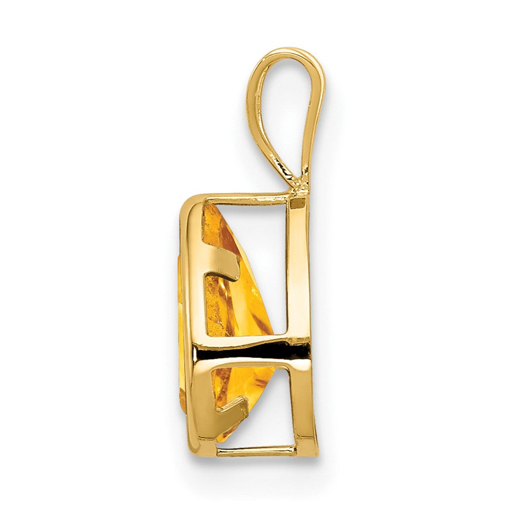 14k 8x Pear Citrine bezel pendant