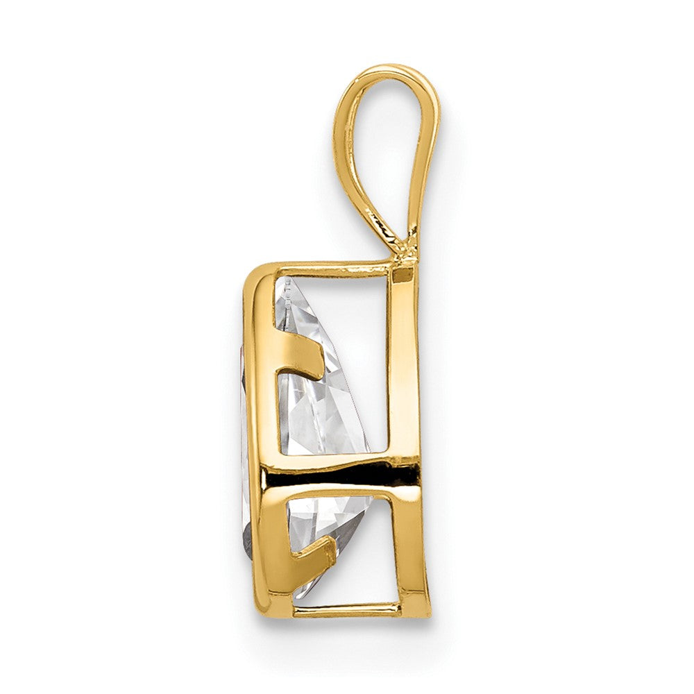 14k 8x Pear Cubic Zirconia bezel pendant