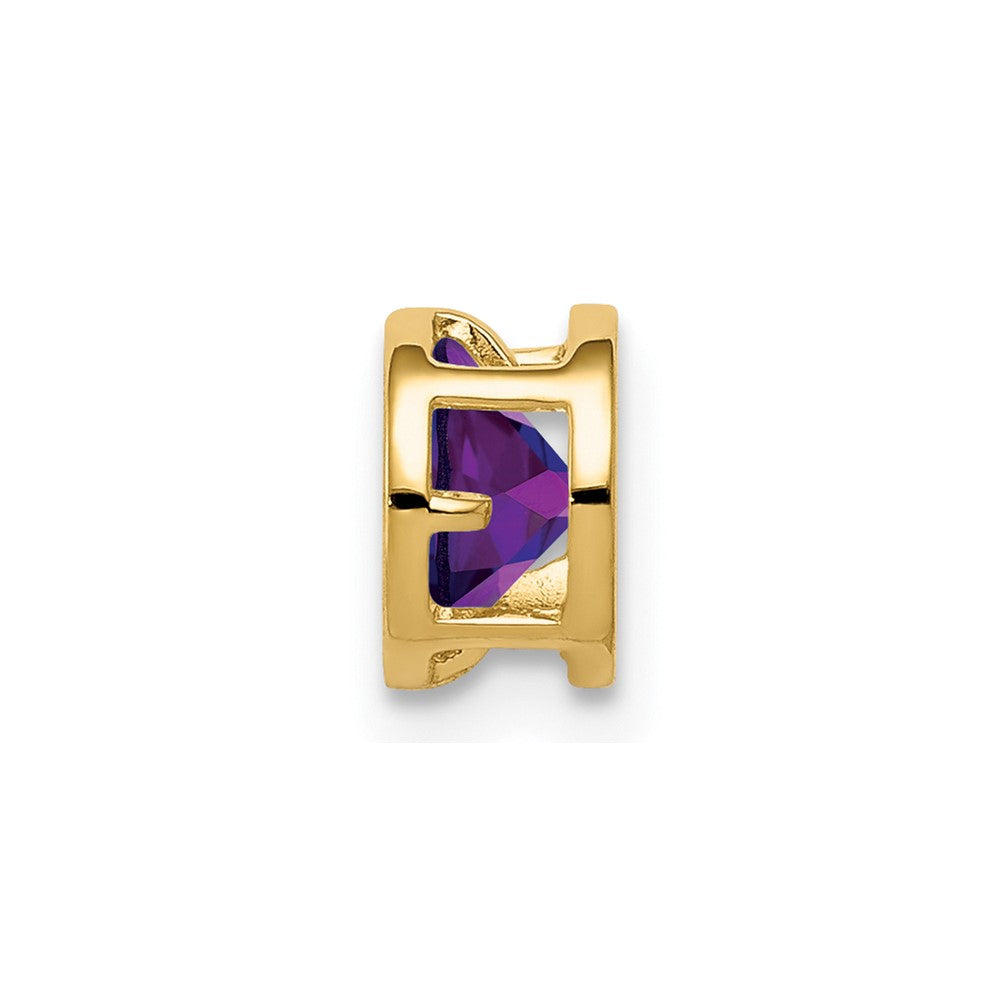 14k Amethyst bezel pendant
