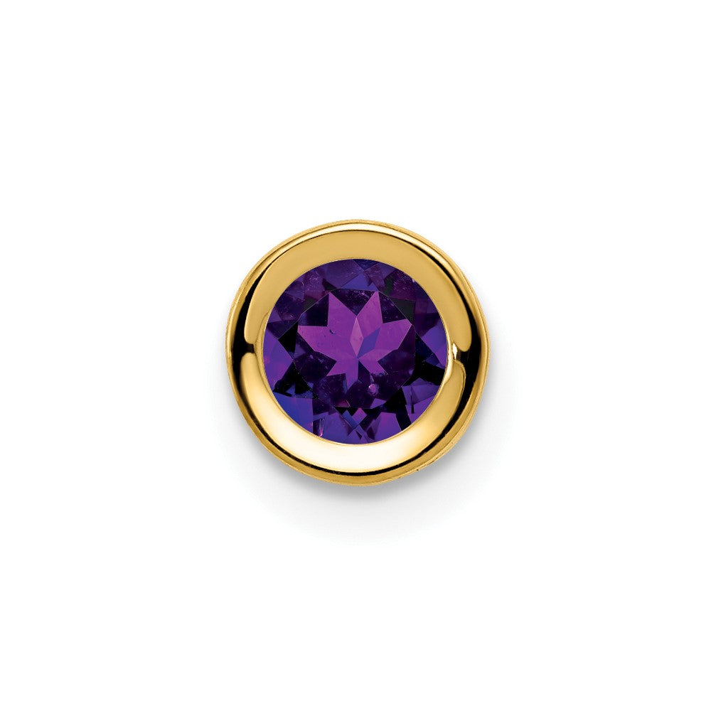 14k Amethyst bezel pendant