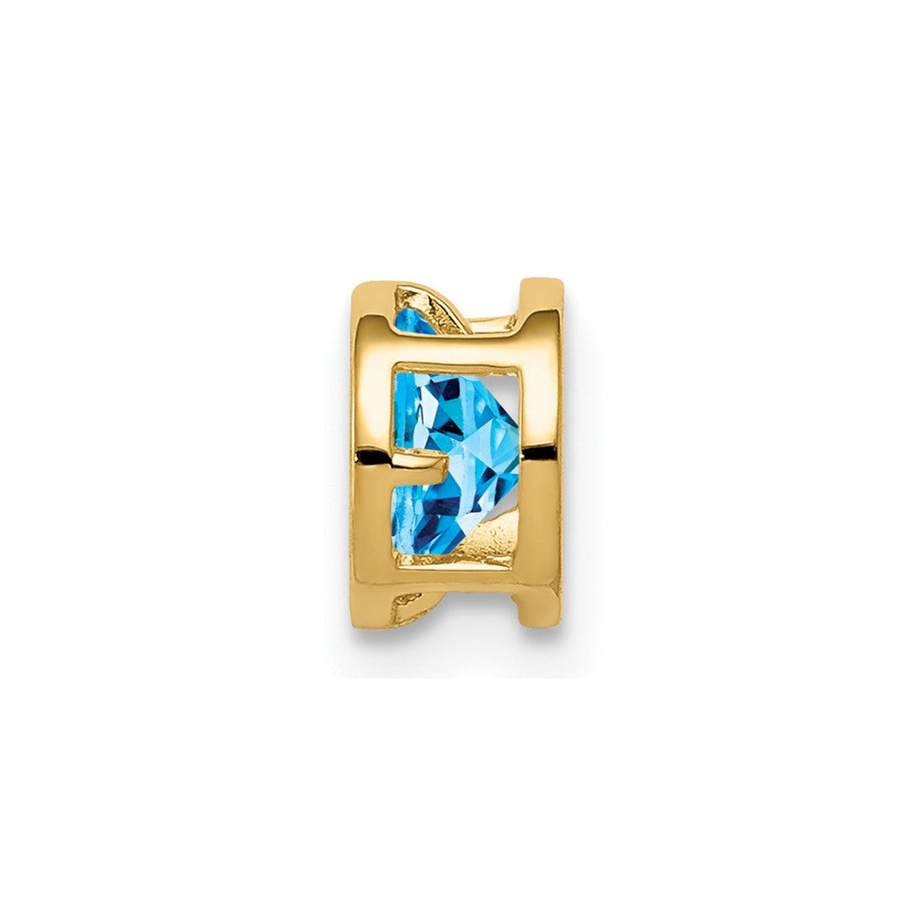14k Blue Topaz bezel pendant