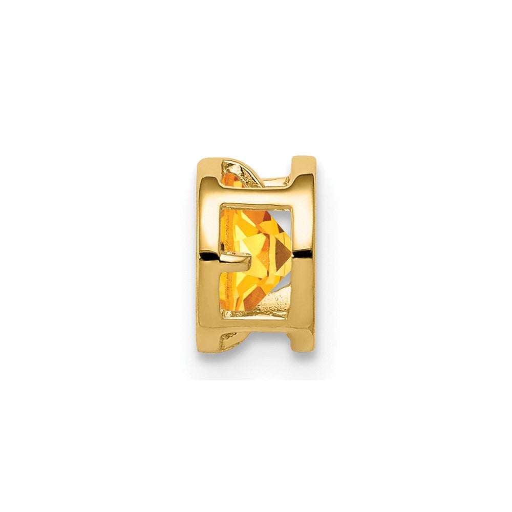 14k Round Citrine Bezel Chain Slide