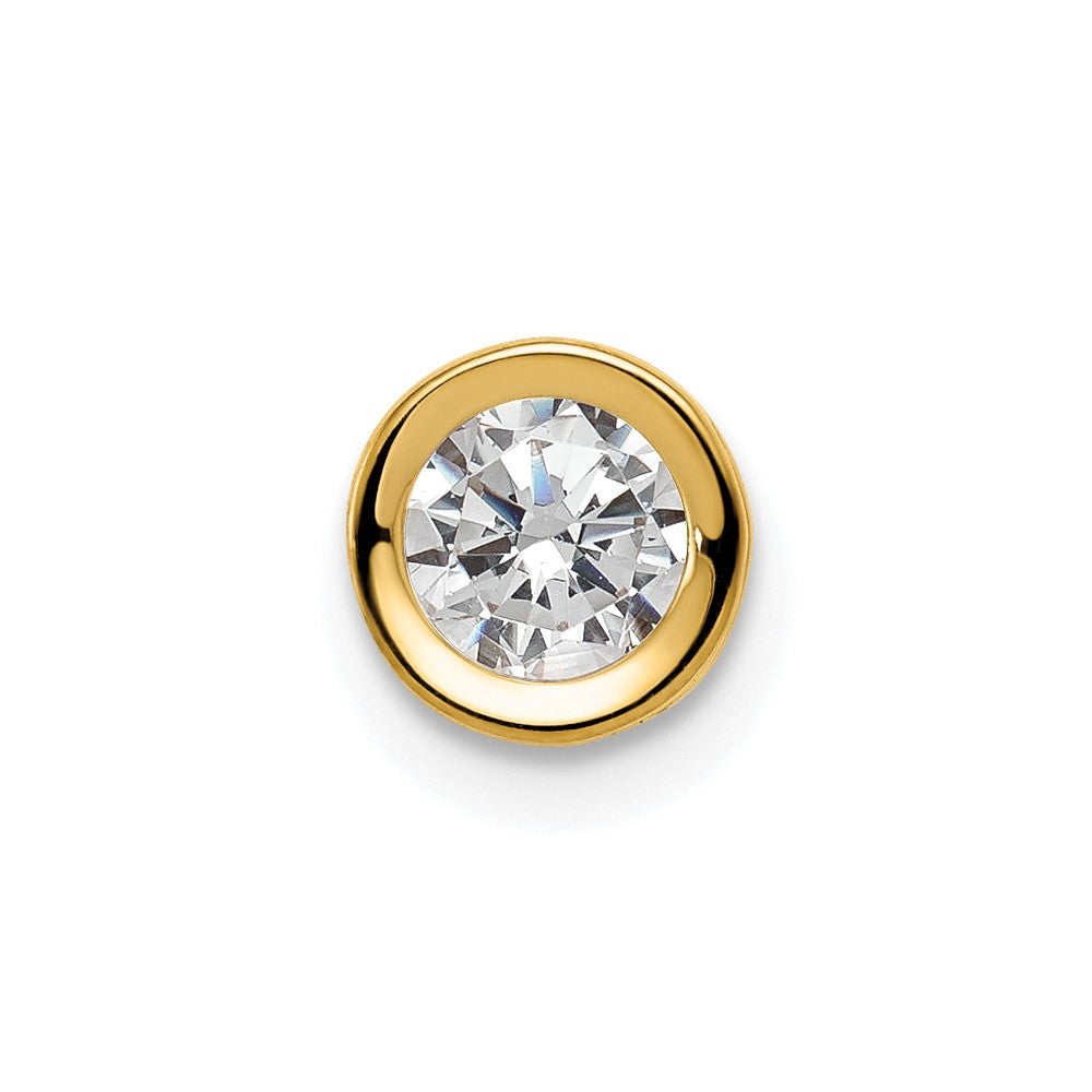 14k Cubic Zirconia bezel pendant
