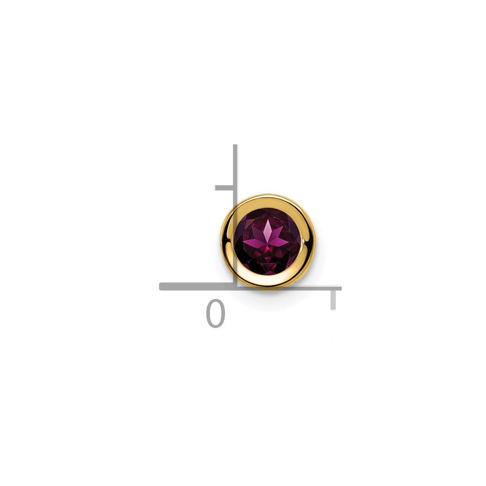 14k Rhodolite Garnet bezel pendant