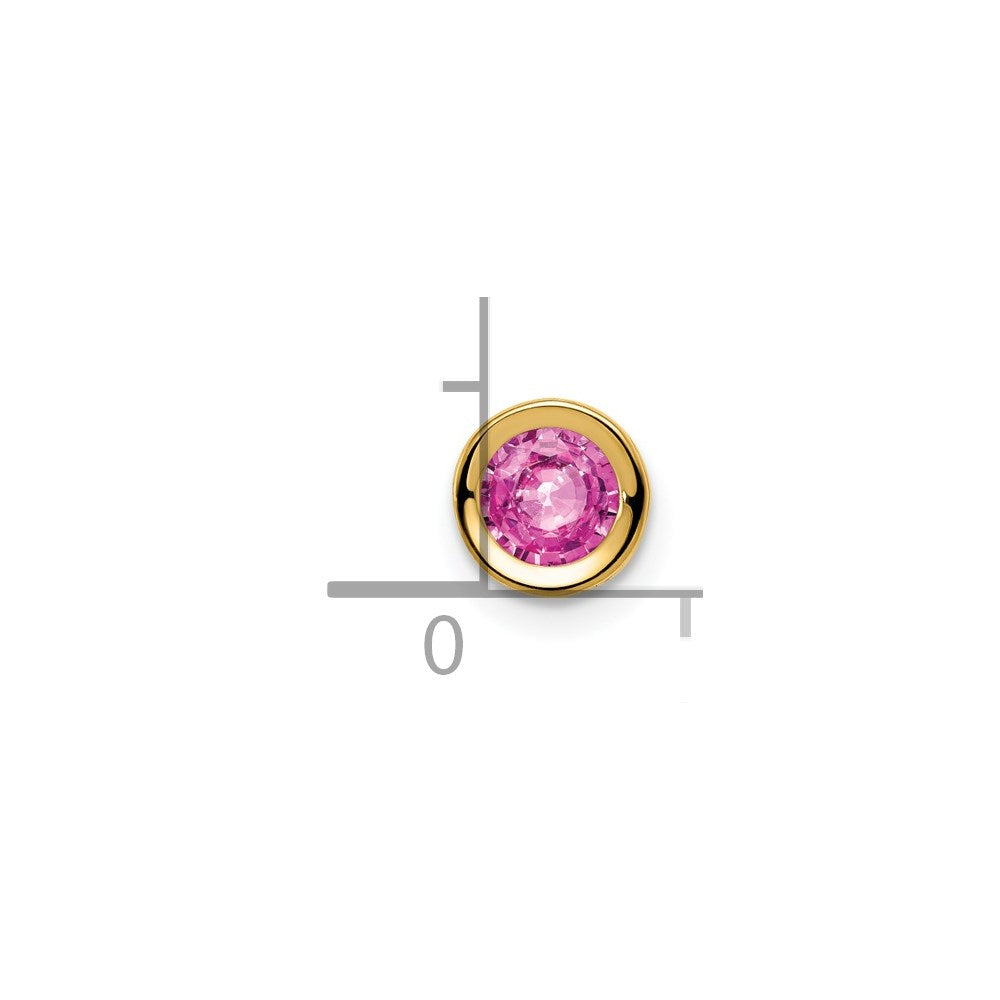 14k Pink Sapphire bezel pendant