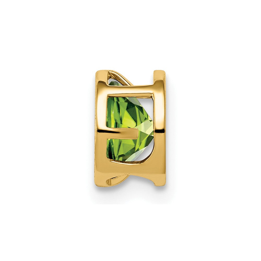 14k Round Peridot Bezel Chain Slide