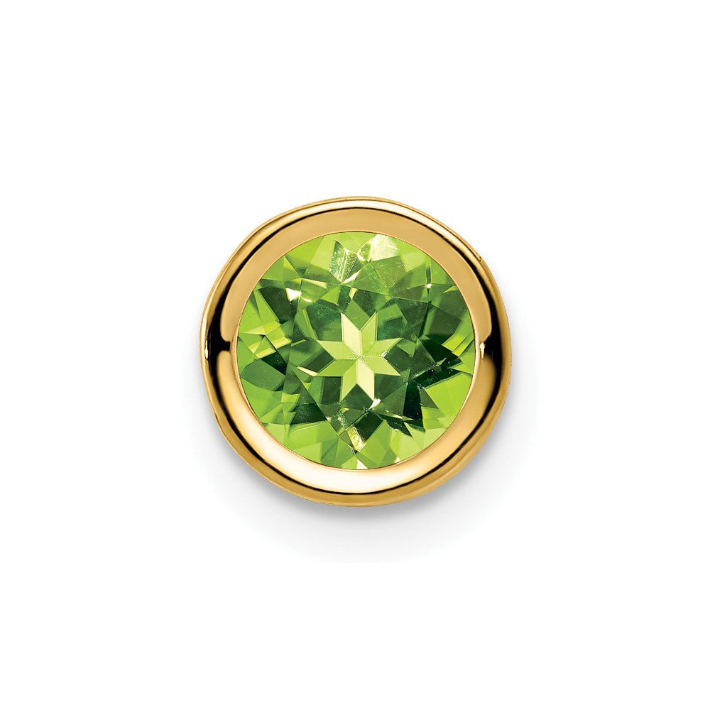 14k Round Peridot Bezel Chain Slide