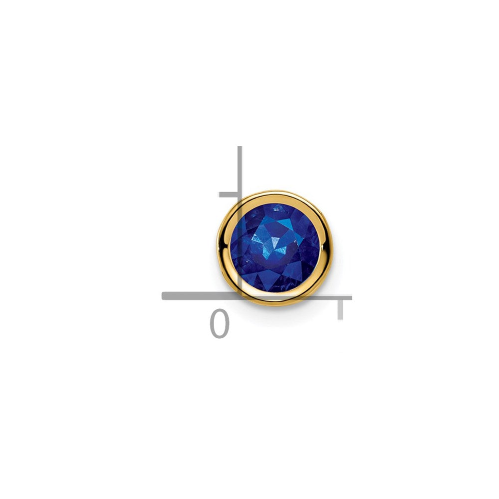 14k Sapphire bezel pendant