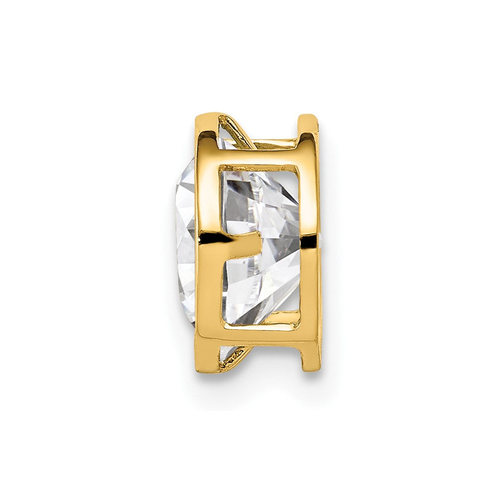 14k Round Cubic Zirconia Bezel Chain Slide
