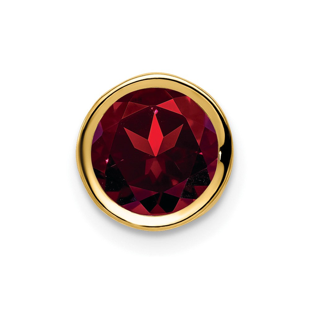 14k Round Garnet Bezel Chain Slide