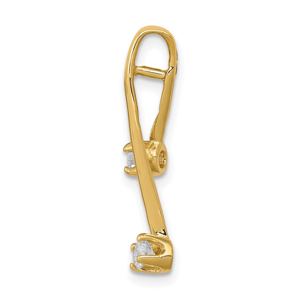 14k AAA 2- Diamond Chain Slide