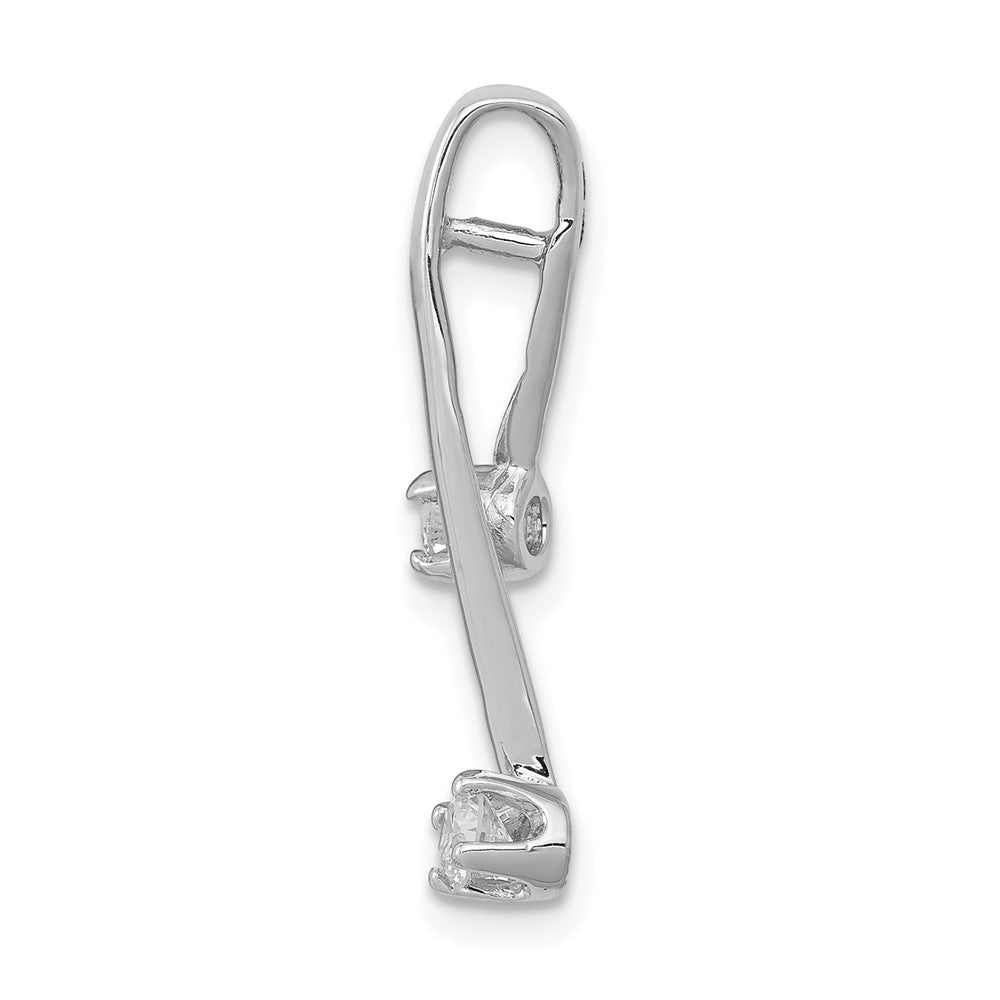 14k White Gold AA 2- Diamond Chain Slide