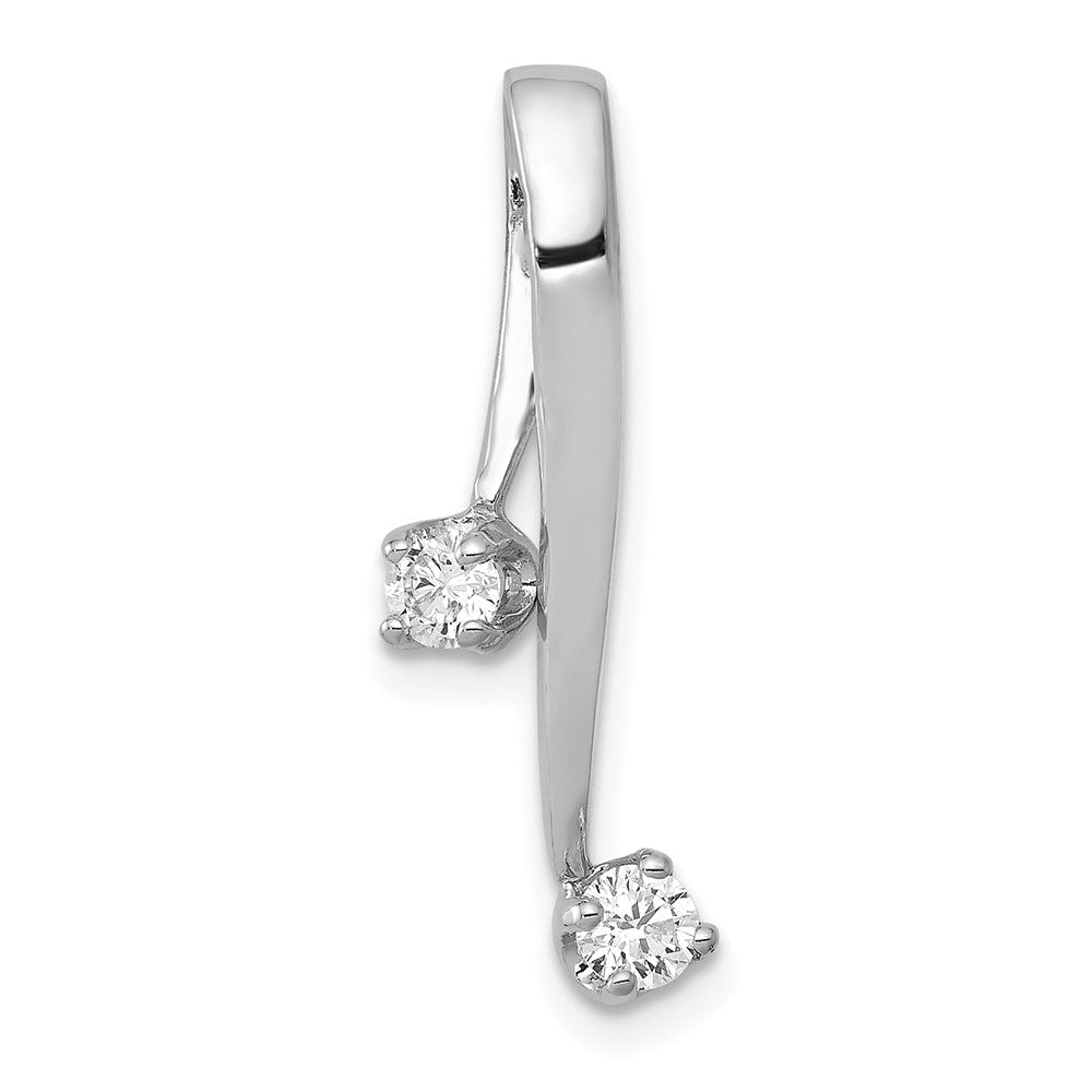 14k White Gold A 2- Diamond Chain Slide