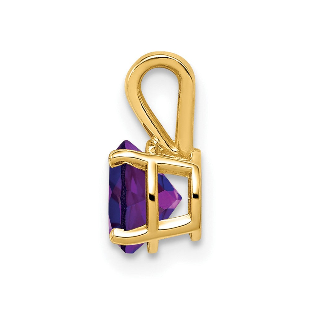 14k Round Amethyst Pendant