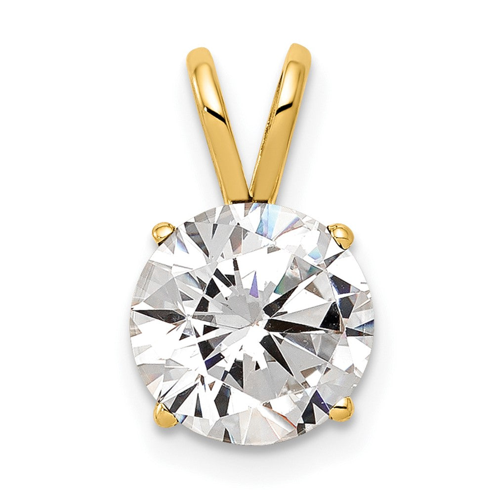 14k Round Cubic Zirconia Pendant