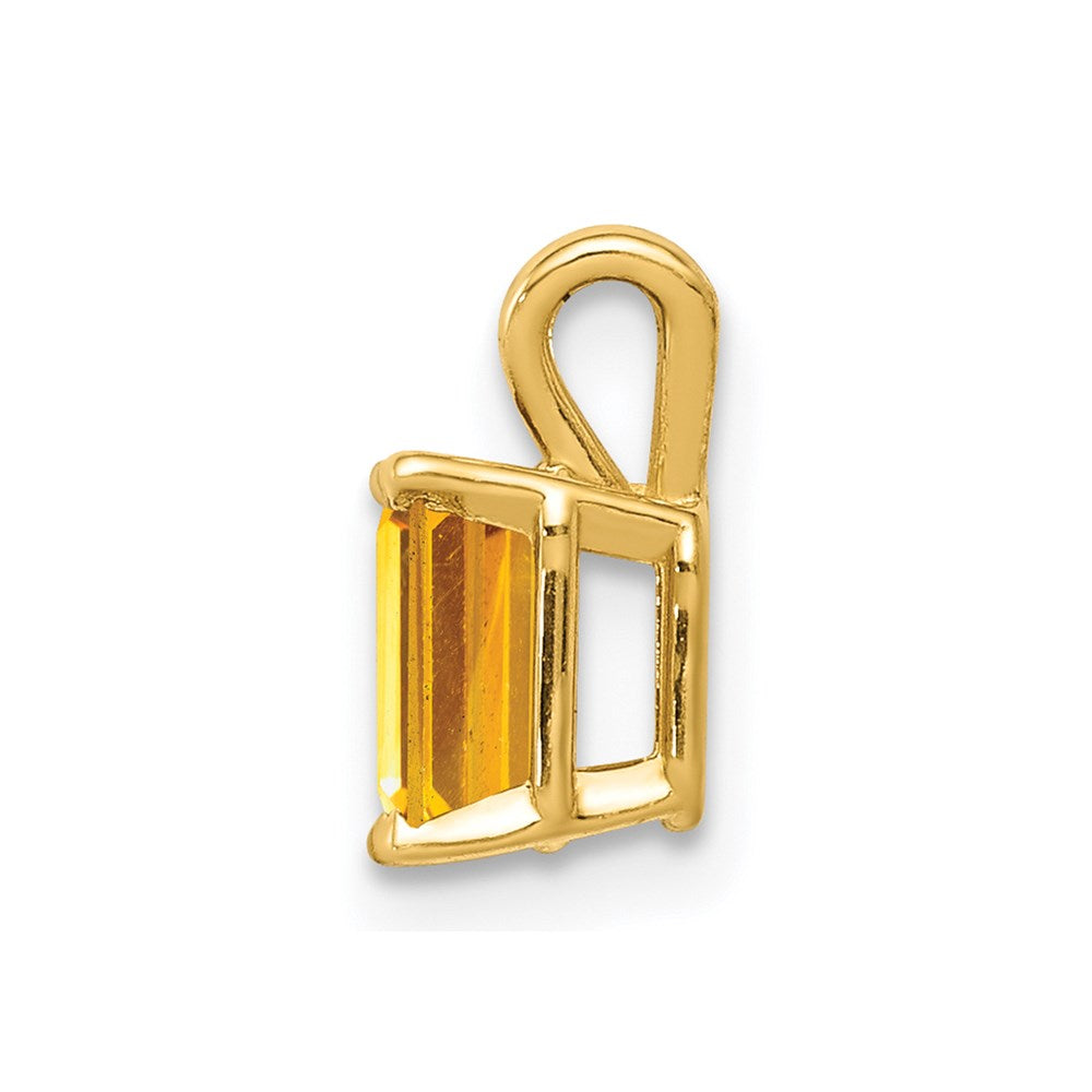 14k 6x Emerald-cut Citrine Pendant