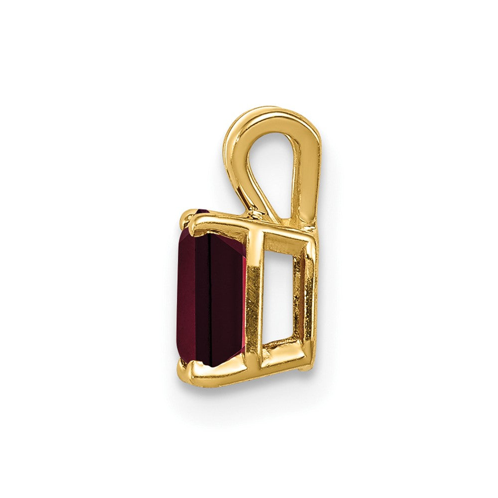 14k 6x Emerald-cut Garnet Pendant