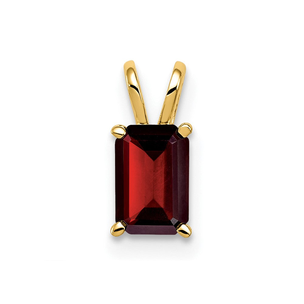 14k 6x Emerald-cut Garnet Pendant
