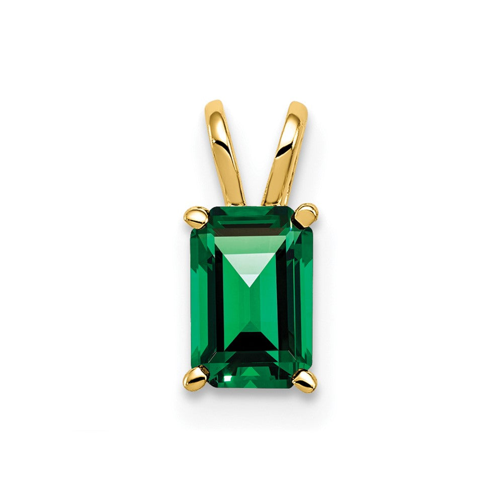14k 6x Emerald-cut Mount St. Helens Pendant