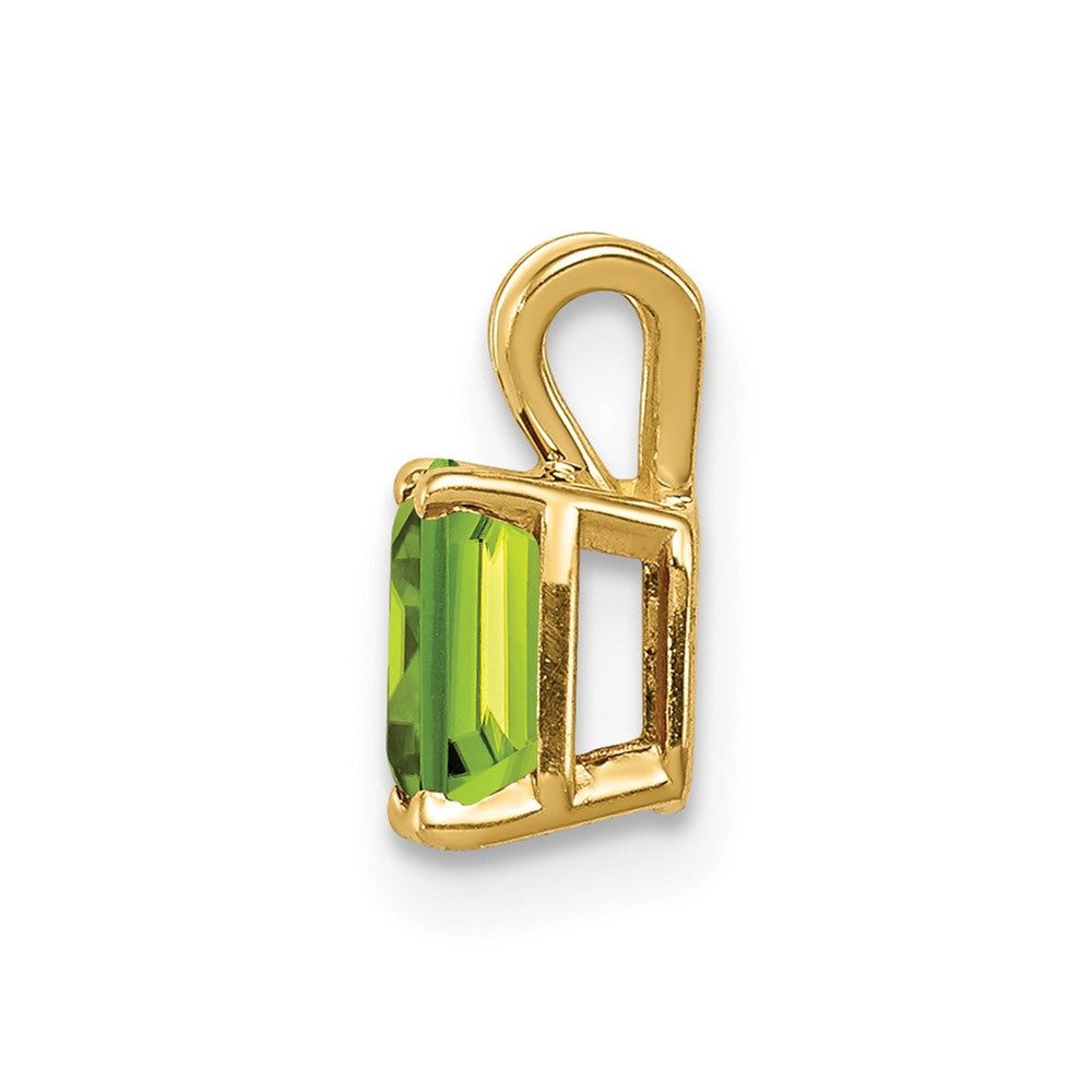 14k 6x Emerald-cut Peridot Pendant
