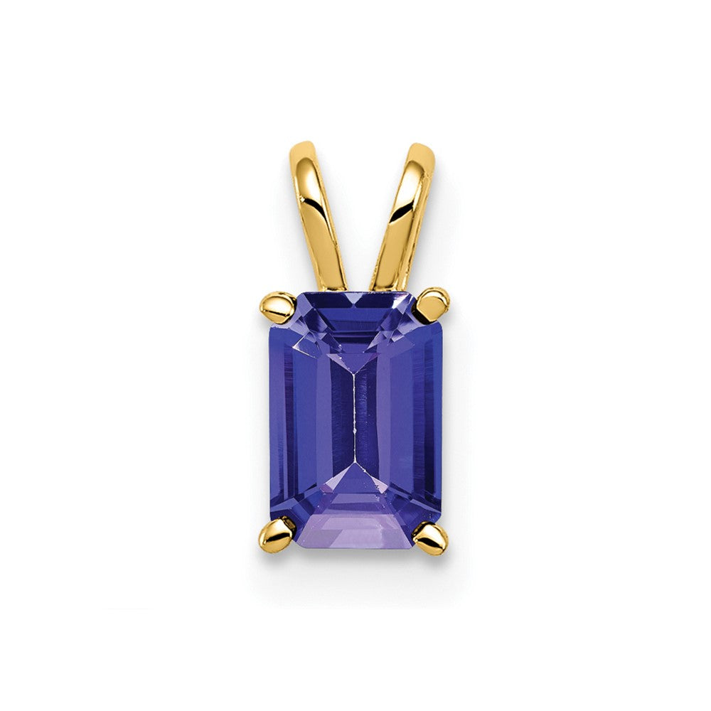 14k 6x Emerald-cut Tanzanite Pendant