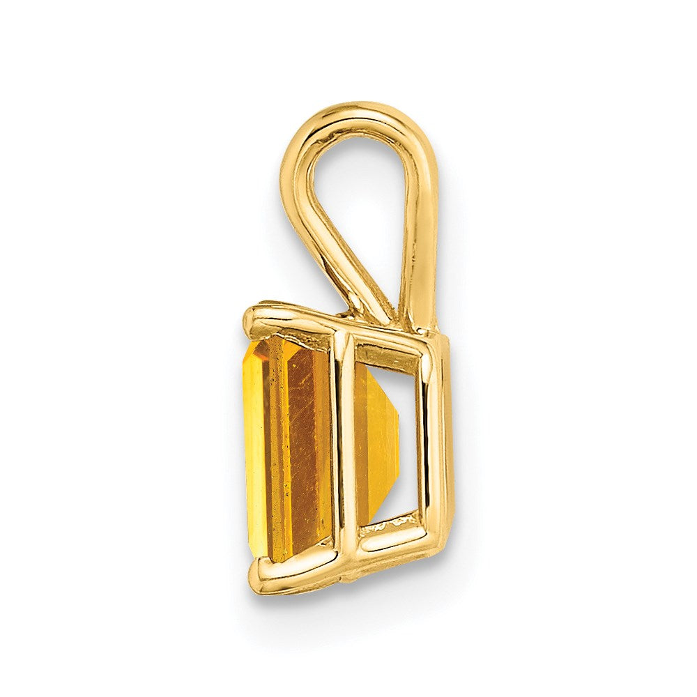 14k 7x Emerald-cut Citrine Pendant