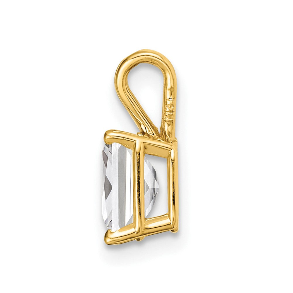 14k 7x Emerald-cut Cubic Zirconia Pendant