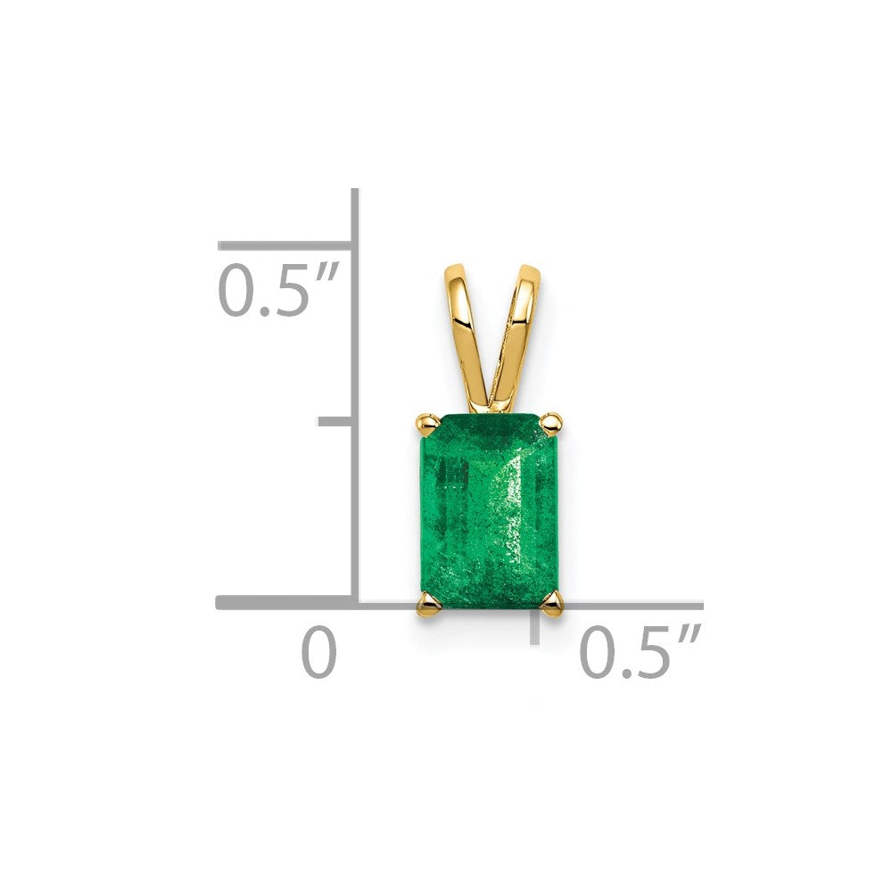 14k 7x Emerald-cut Emerald Pendant