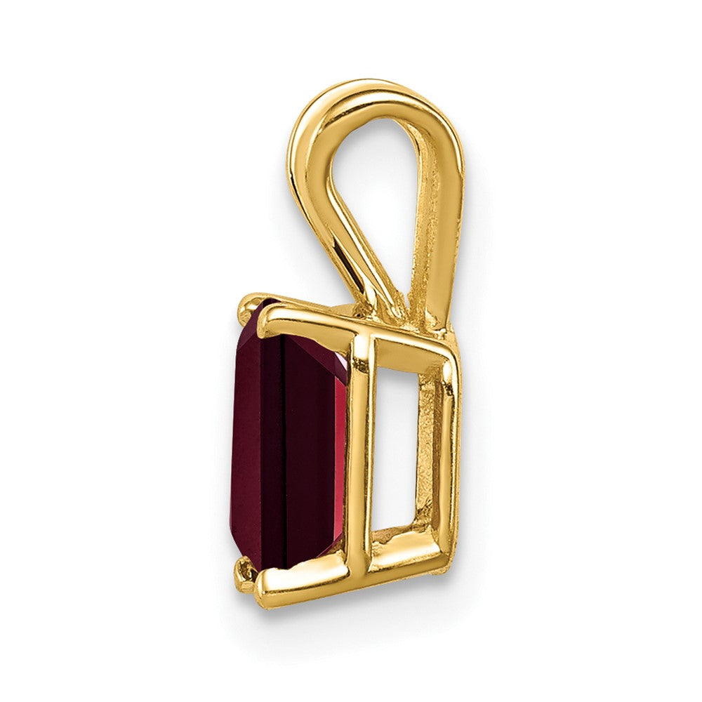 14k 7x Emerald-cut Garnet Pendant