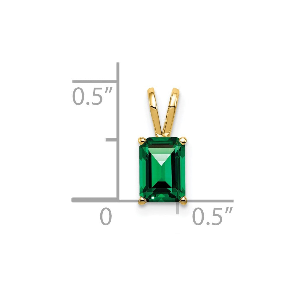 14k 7x Emerald-cut Mount St. Helens Pendant