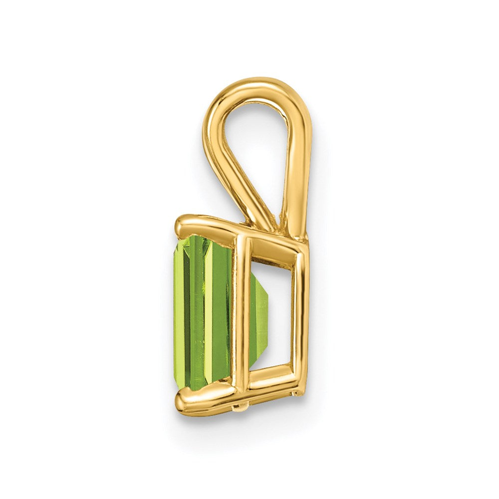14k 7x Emerald-cut Peridot Pendant
