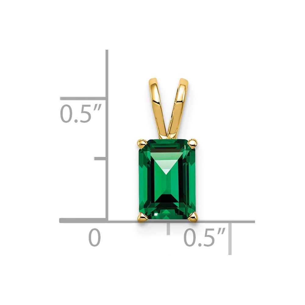 14k 8x Emerald-cut Mount St. Helens Pendant