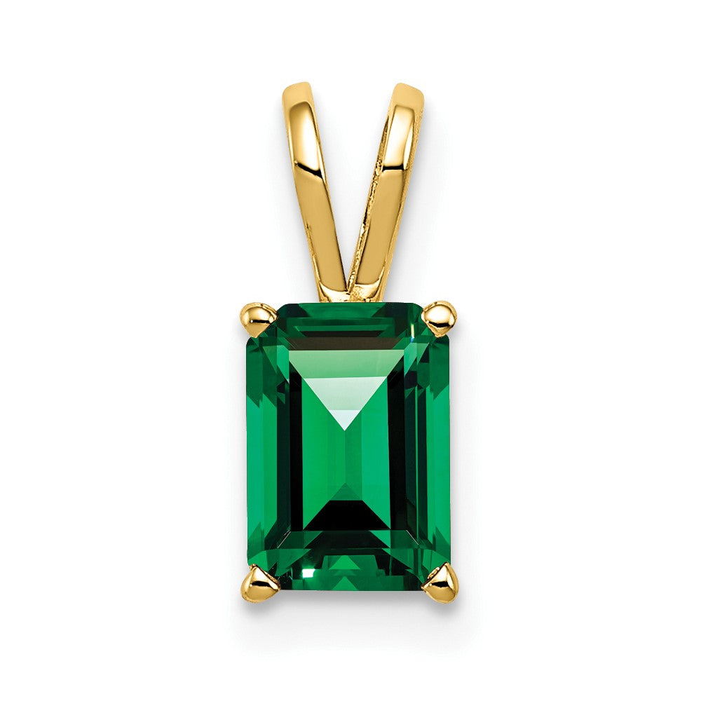 14k 8x Emerald-cut Mount St. Helens Pendant