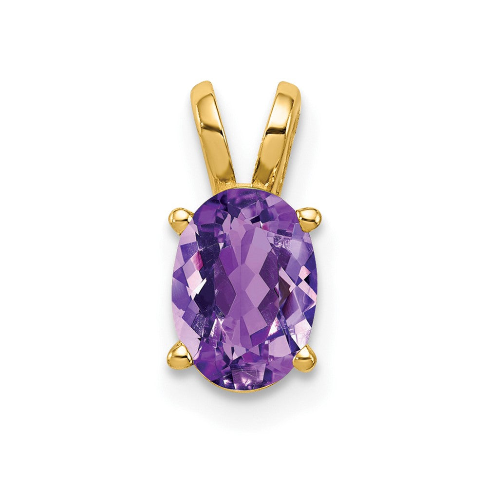14k 7x Oval Amethyst Pendant