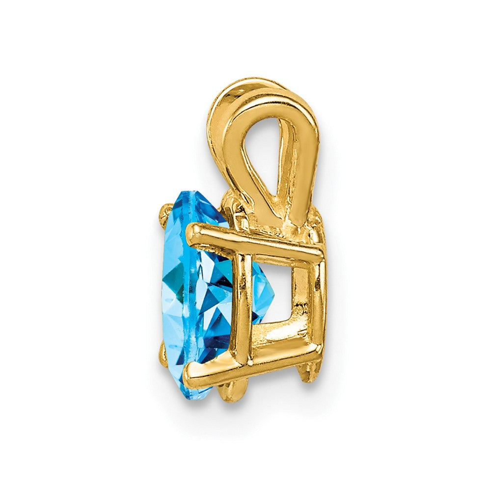 14k 7x Oval Blue Topaz Pendant