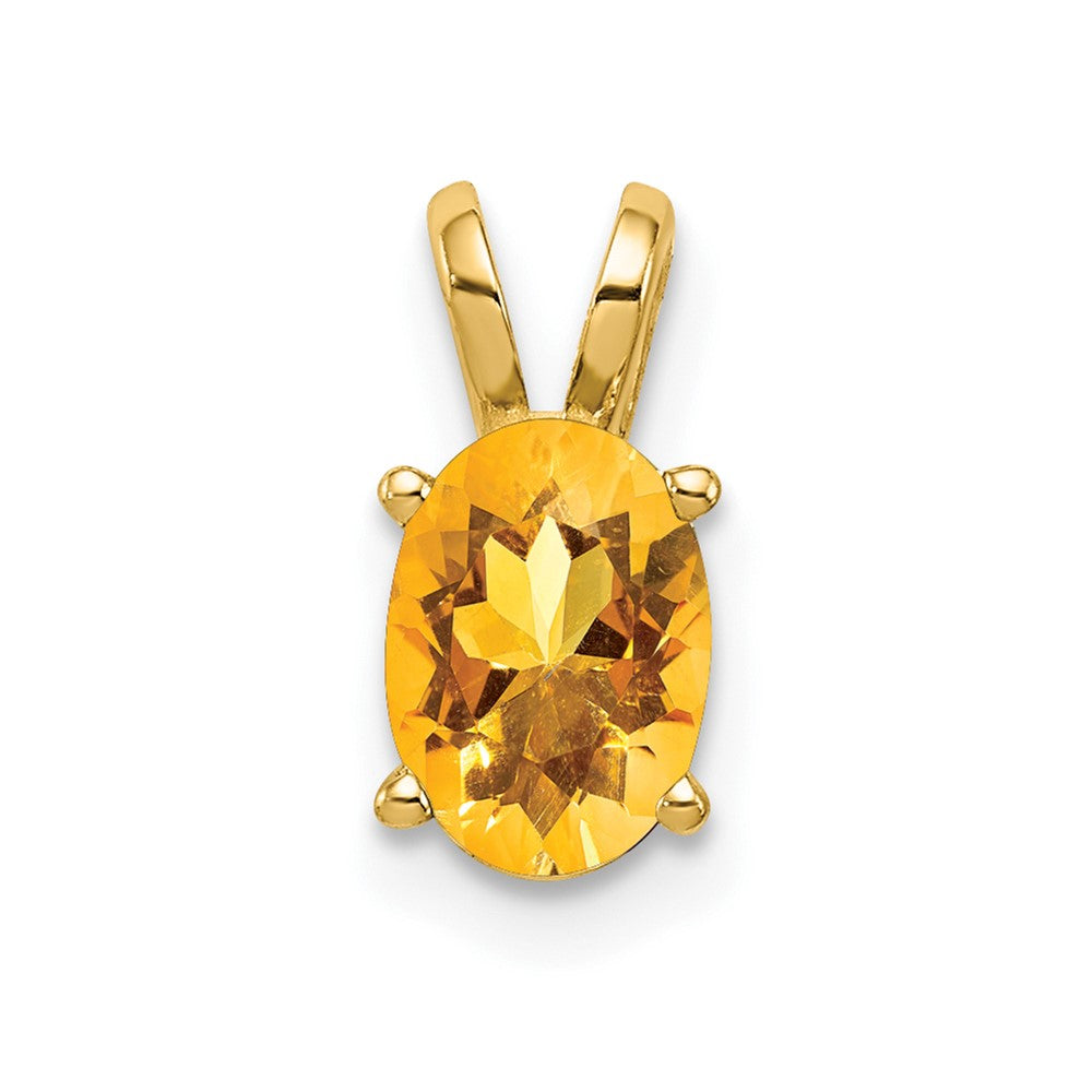 14k 7x Oval Citrine Pendant