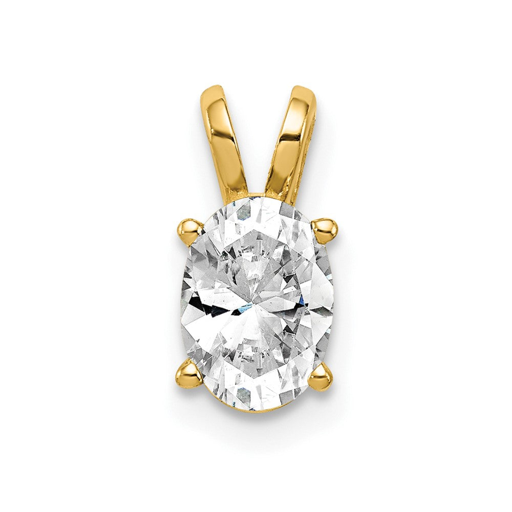 14k 7x Oval Cubic Zirconia Pendant