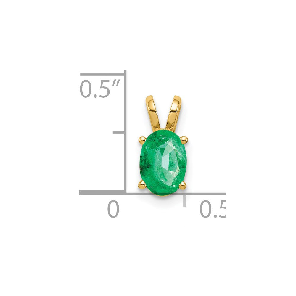14k 7x Oval Emerald Pendant
