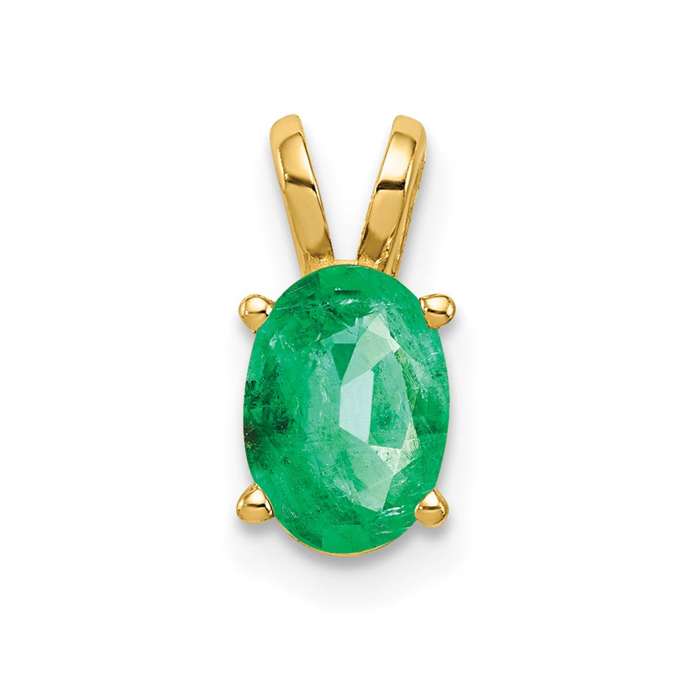 14k 7x Oval Emerald Pendant