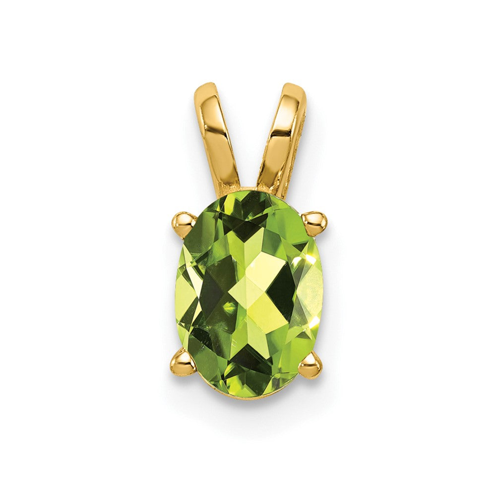 14k 7x Oval Peridot Pendant