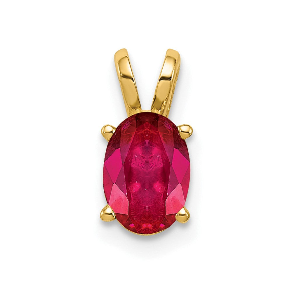 14k 7x Oval Ruby Pendant