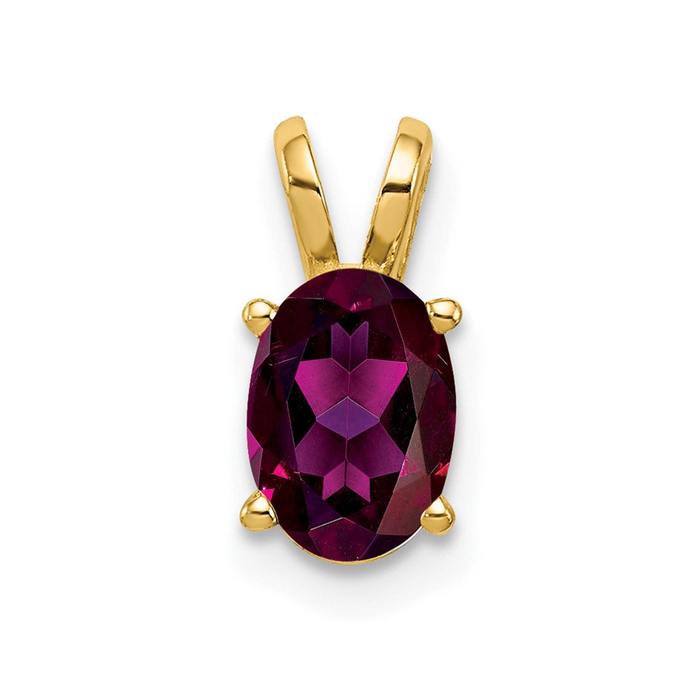 14k 7x Oval Rhodolite Garnet pendant