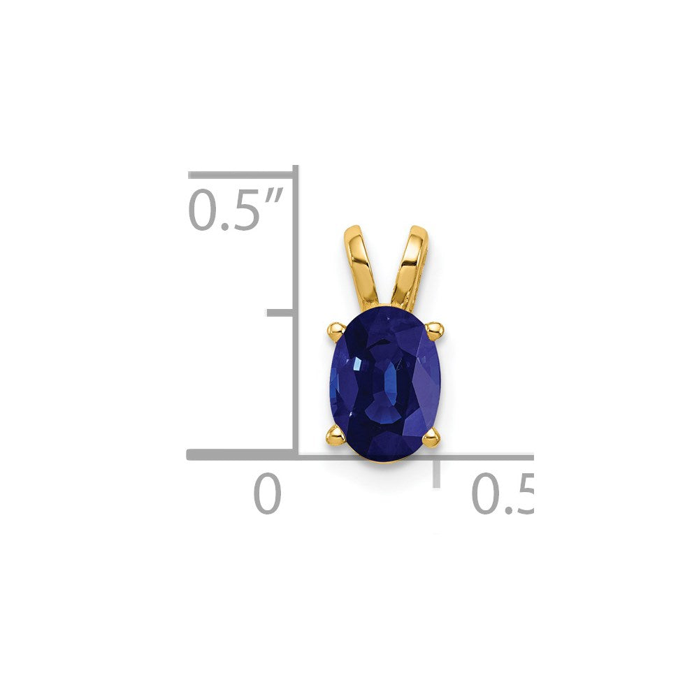 14k 7x Oval Sapphire Pendant