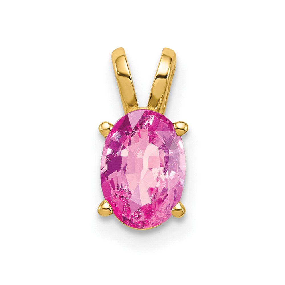 14k 7x Oval Pink Sapphire pendant