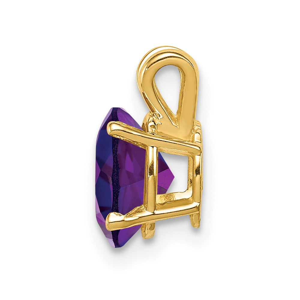 14k 8x Oval Amethyst Pendant