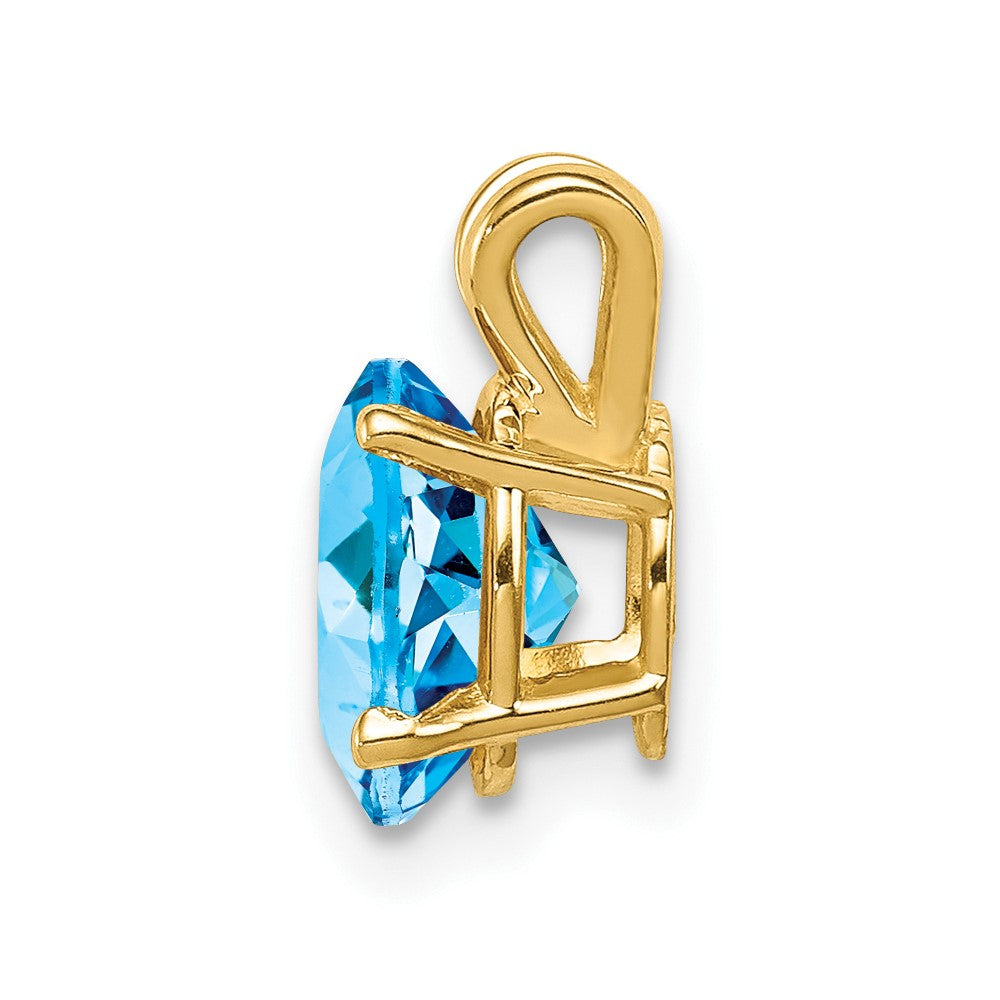 14k 8x Oval Blue Topaz Pendant