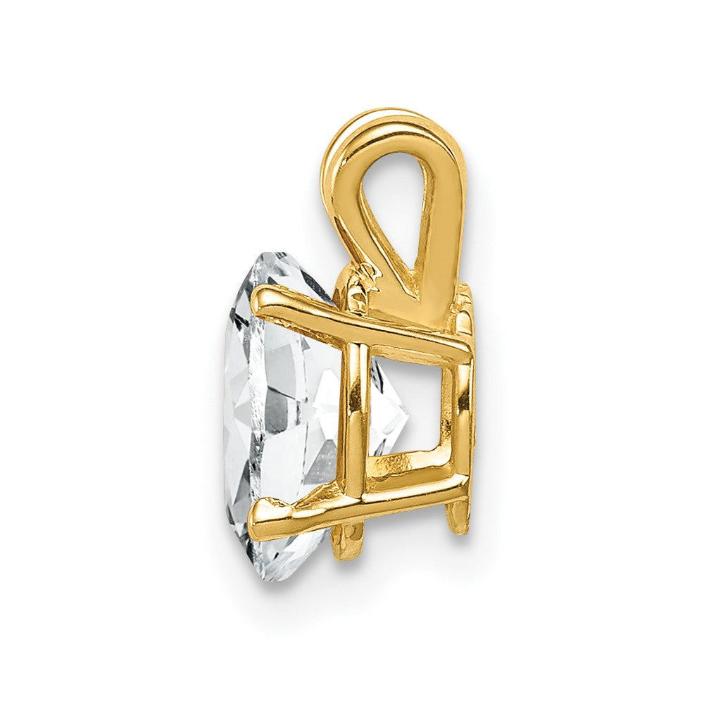 14k 8x Oval Cubic Zirconia Pendant